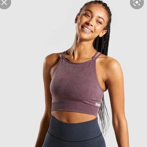 Gymshark Studio Seamless Sports Bra - Berry Red